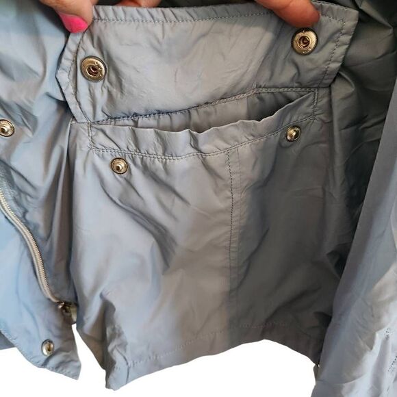 Anatomie Women's Windbreaker Rain Jacket Large Hooded Blue Zip Front - Picture 5 of 9